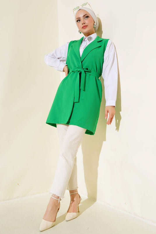 Belted Long Vest Benetton