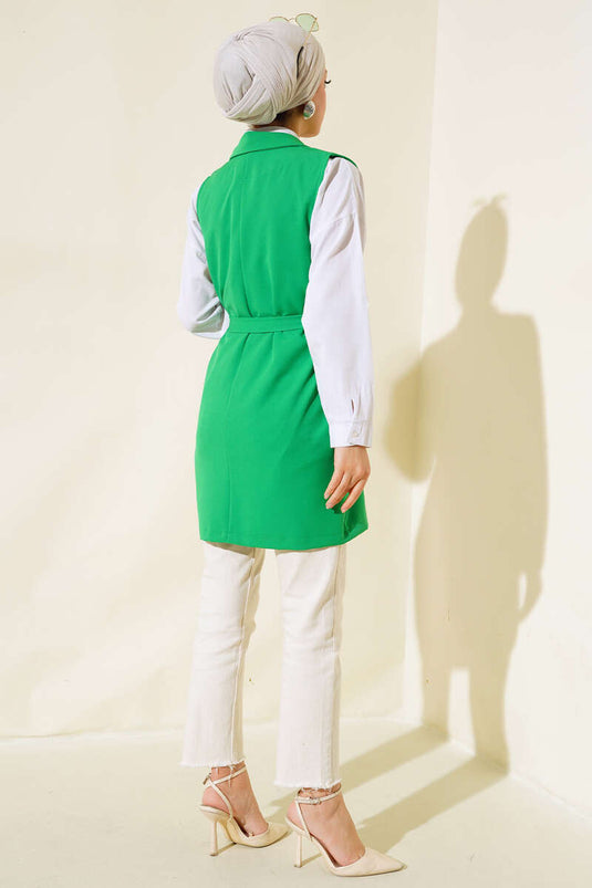 Belted Long Vest Benetton