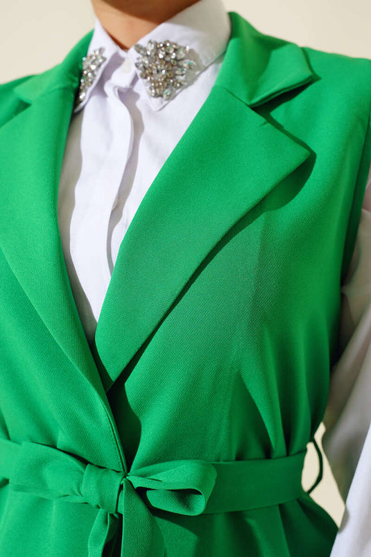 Belted Long Vest Benetton