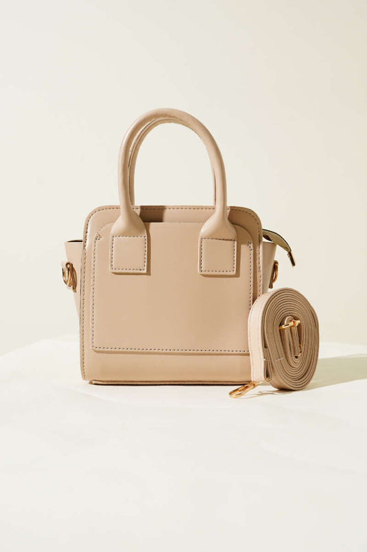 Sac à main modèle boîte beige