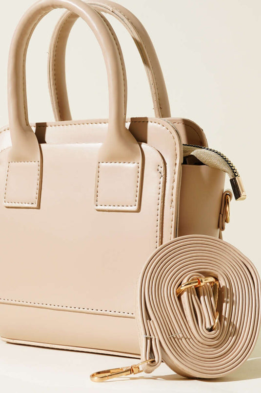 Sac à main modèle boîte beige
