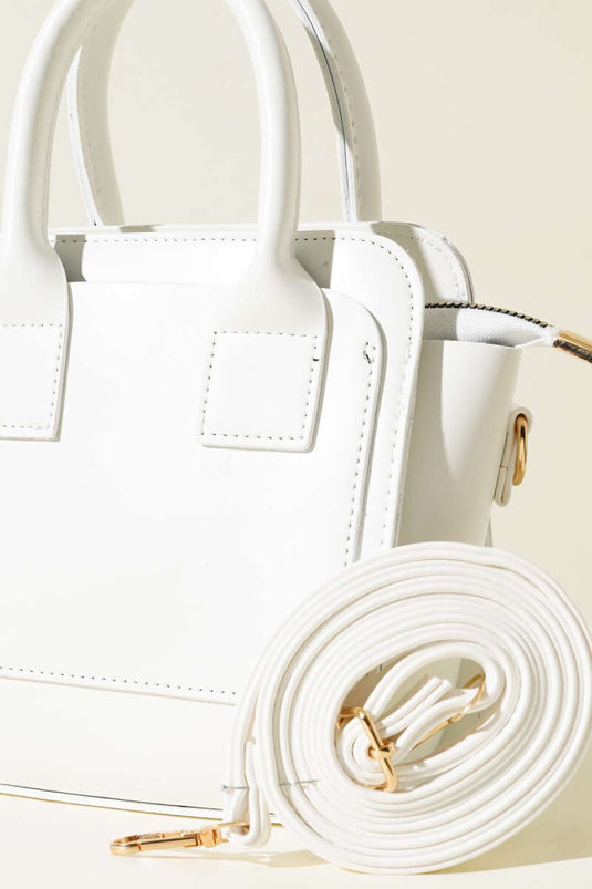 Sac à main blanc modèle boîte