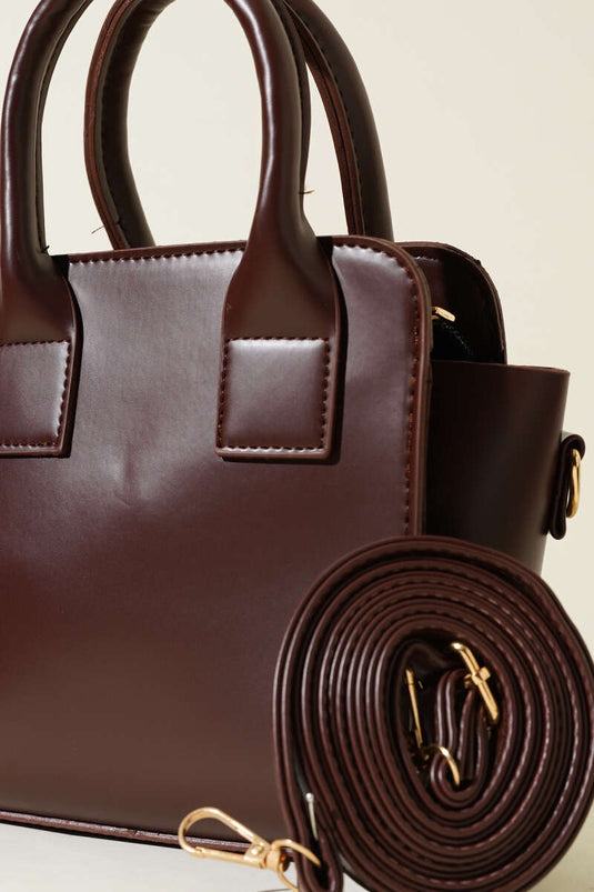 Sac à main modèle boîte marron