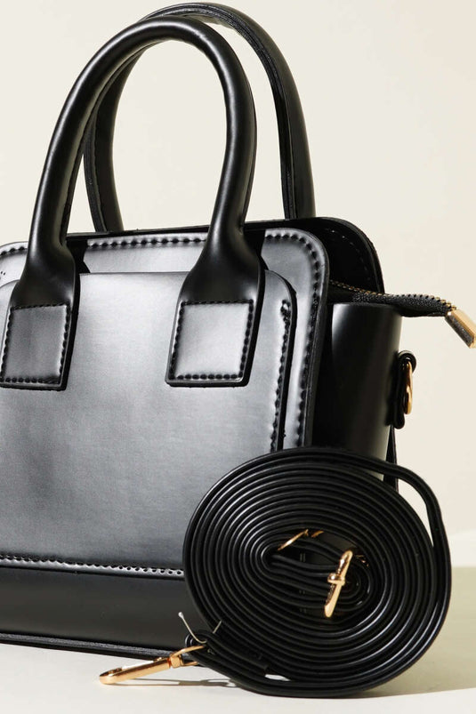 Sac à main noir modèle boîte