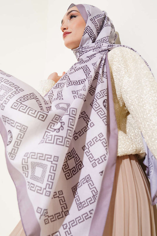 Labyrinth Pattern Soft Shawl Beige