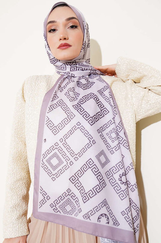 Labirent Desen Soft Şal Bej