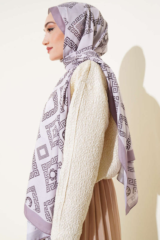 Labirent Desen Soft Şal Bej