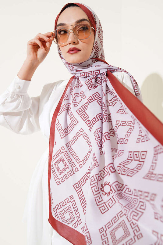 Labirent Desen Soft Şal Kiremit