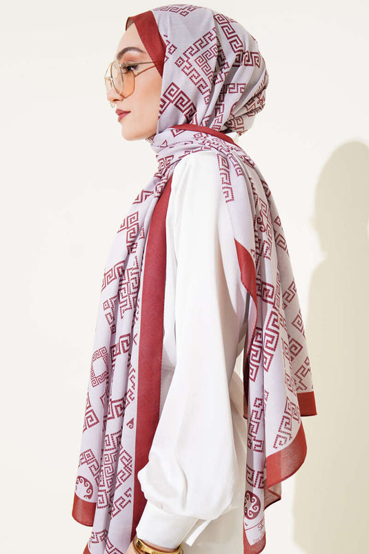 Labirent Desen Soft Şal Kiremit