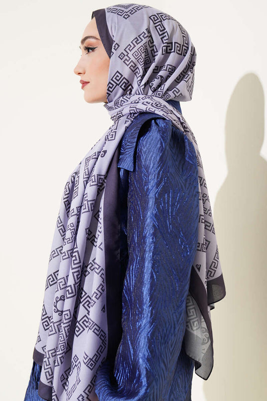 Labirent Desen Soft Şal Vizon