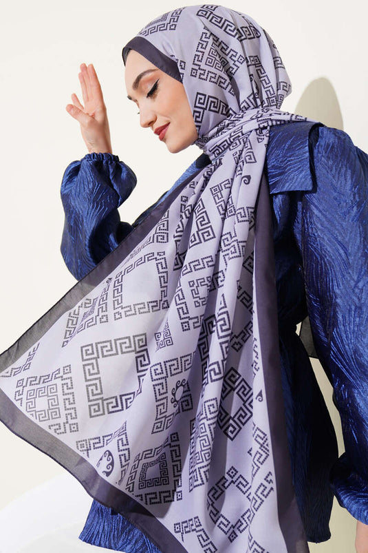 Labirent Desen Soft Şal Vizon