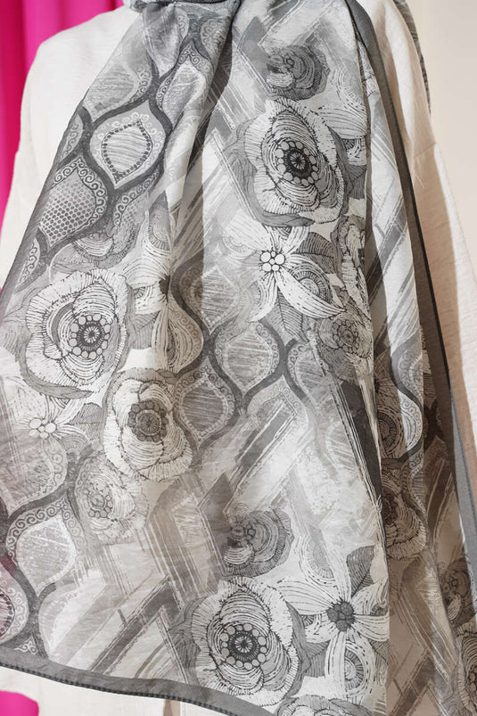 Lalezar Pattern Modal Scarf Gray