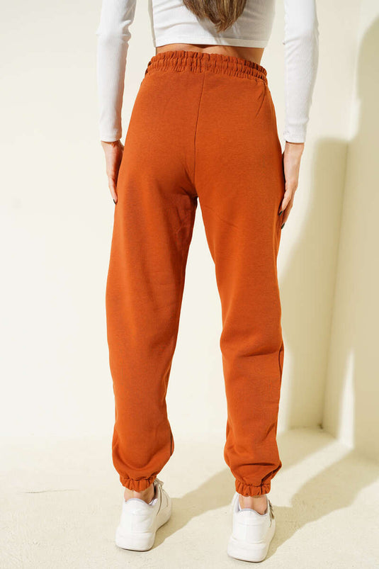 Pantalon de jogging élastique à trois fils, beige