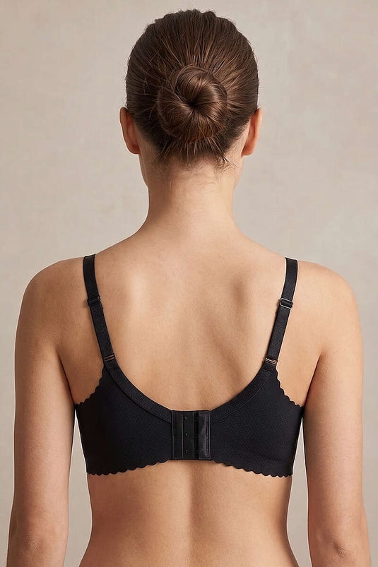 Laser Cut Support Bra Black
