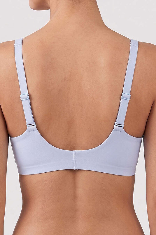 Soutien-gorge sans couture à texture découpée au laser bleu