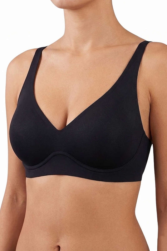 Soutien-gorge sans couture texturé à découpe laser noir