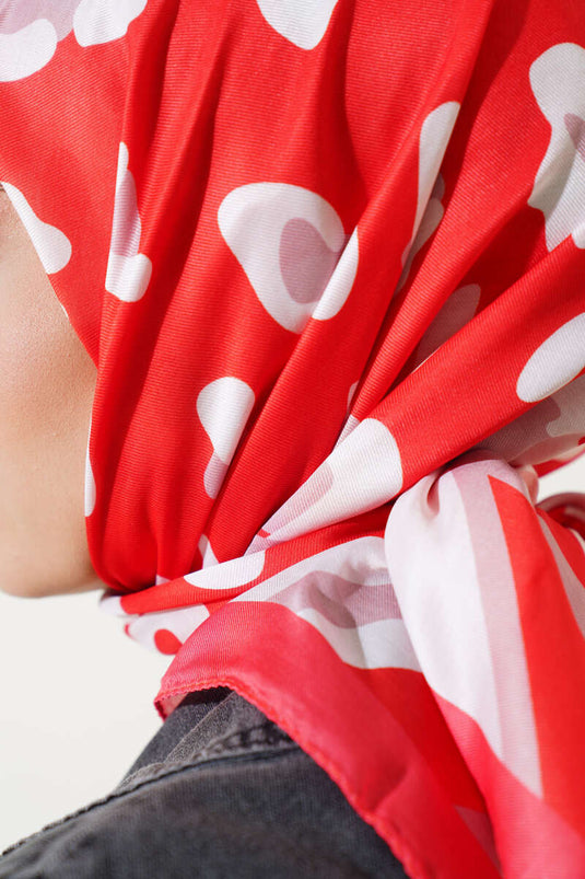 Écharpe douce à rayures motif léopard en alizarine