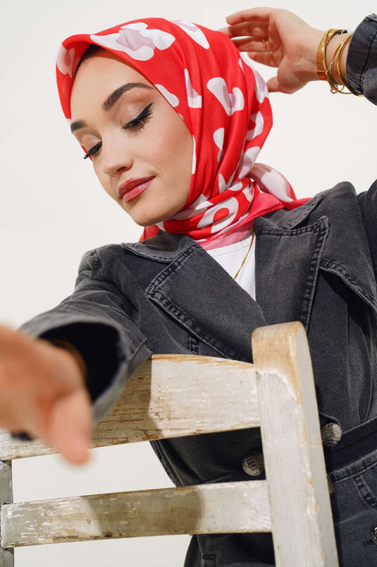 Écharpe douce à rayures motif léopard en alizarine