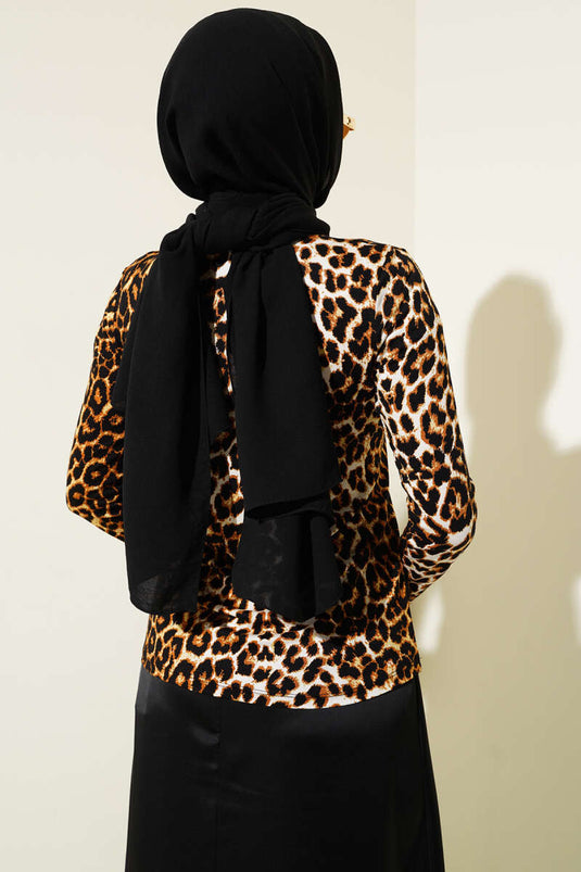 Body basique à motif léopard beige