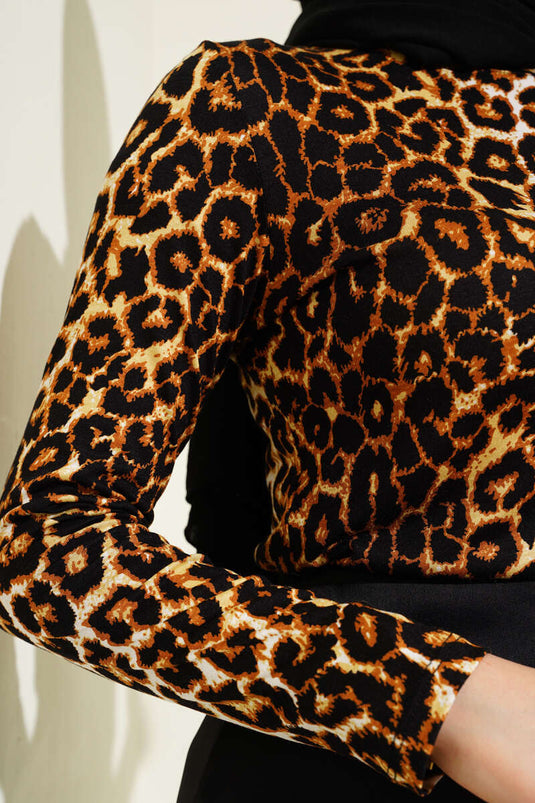 Body basique à motif léopard beige