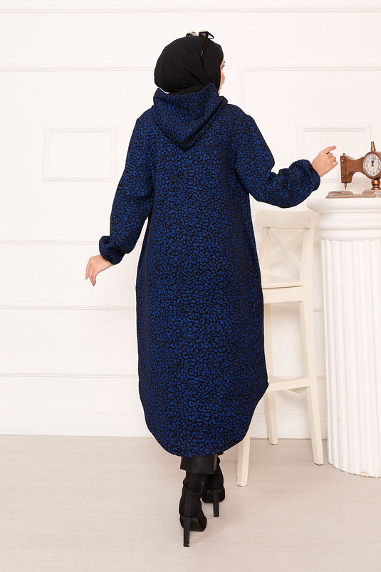 Leopard Patterned Buttoned Cashmere Cape Bag