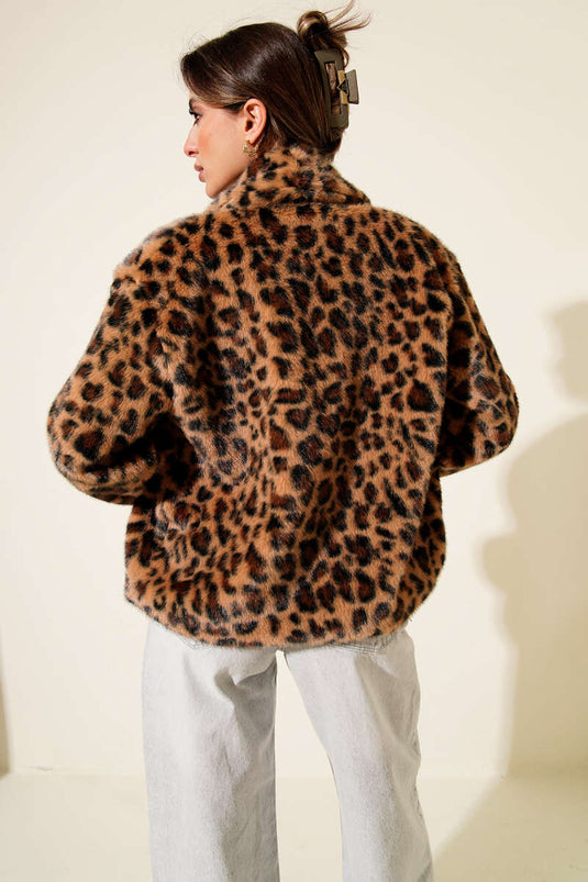 Leopard Print Fur Coat Leopard