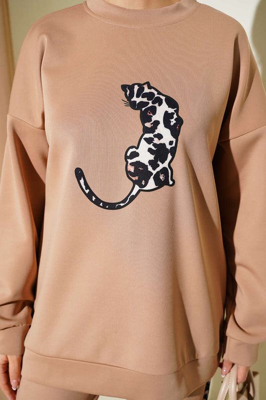 Ensemble deux pièces de plongée léopard couleur latte