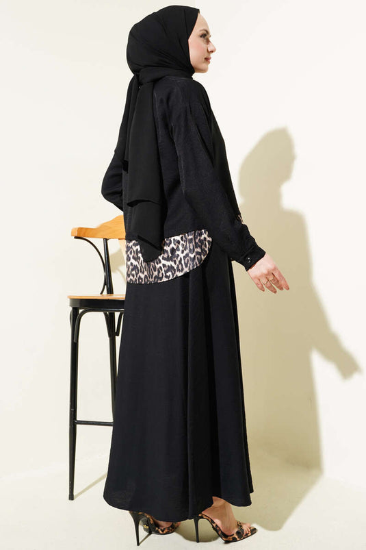 Ensemble deux pièces tunique à nœud léopard noir