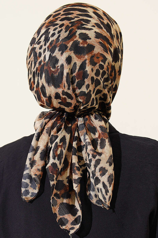 Leopar Serisi Cotton Eşarp Asorti 11