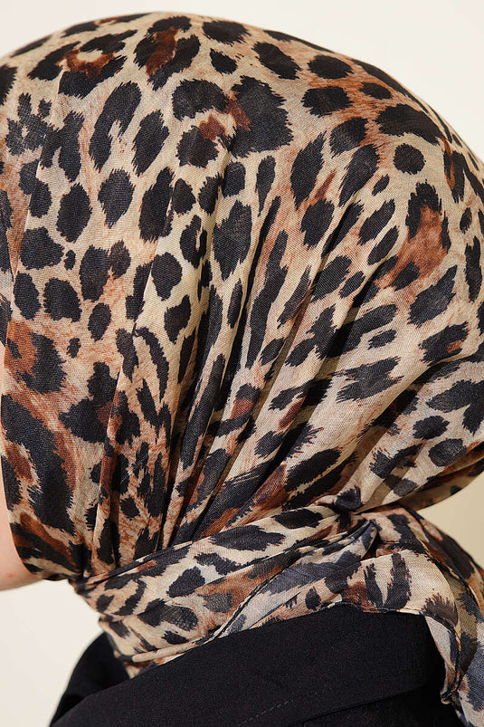 Leopar Serisi Cotton Eşarp Asorti 11
