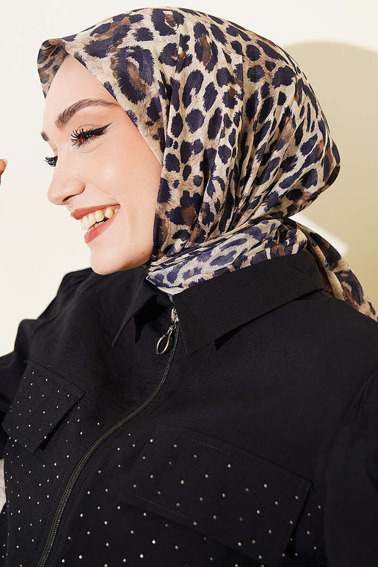 Leopar Serisi Cotton Eşarp Asorti 12