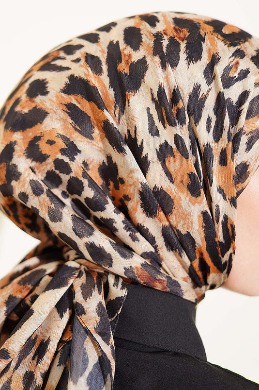Leopar Serisi Cotton Eşarp Asorti 13