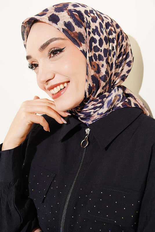 Leopar Serisi Cotton Eşarp Asorti 8