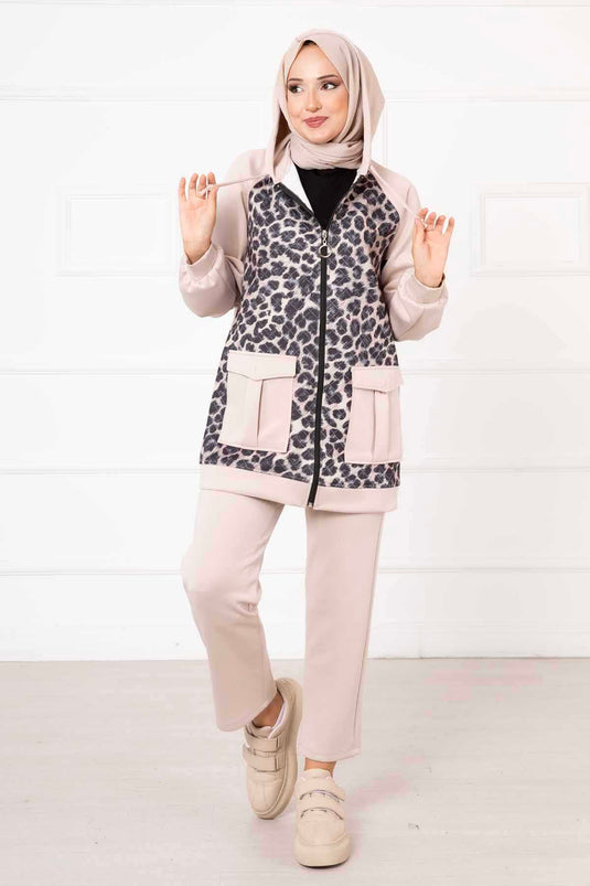 Combinaison Léopard Crème