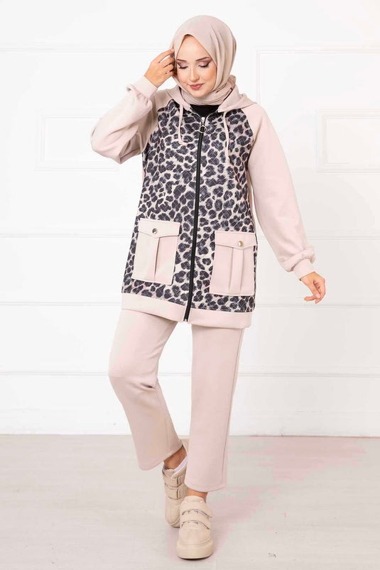 Combinaison Léopard Crème