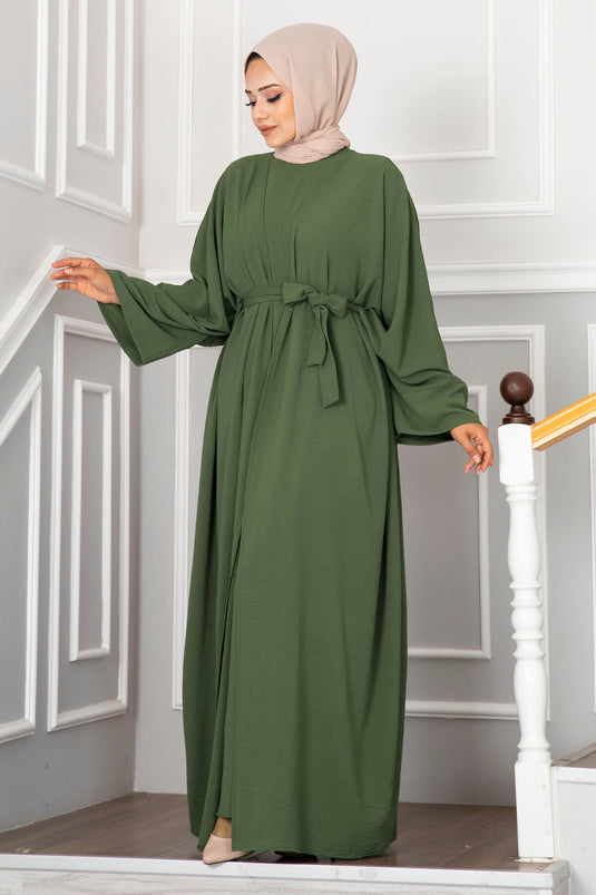 Ensemble Abaya Leyli Tesettür Kaki