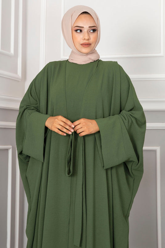 Ensemble Abaya Leyli Tesettür Kaki