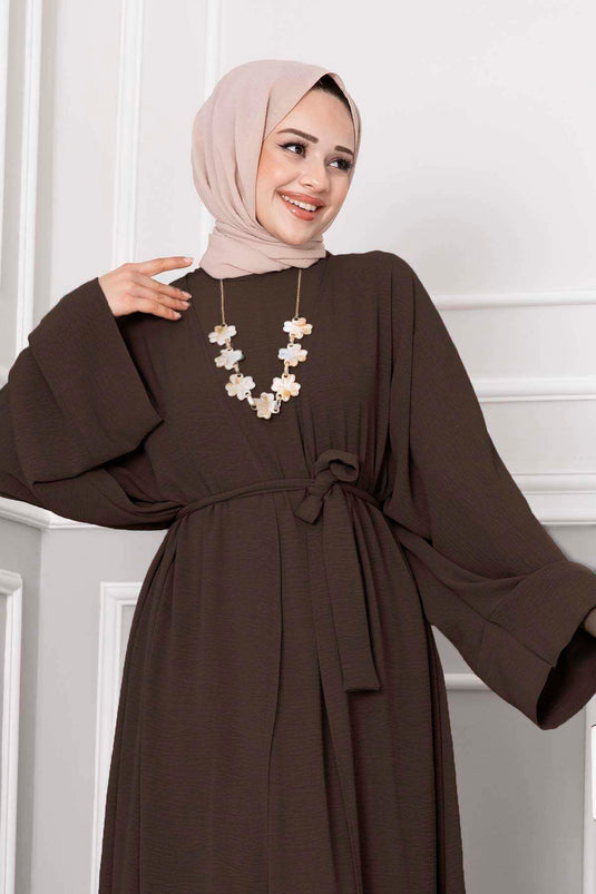 Ensemble Abaya Leyli Tesettür Marron