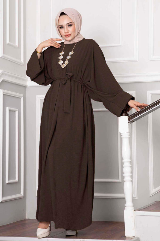 Leyli Tesettür Abaya Takım Kahve