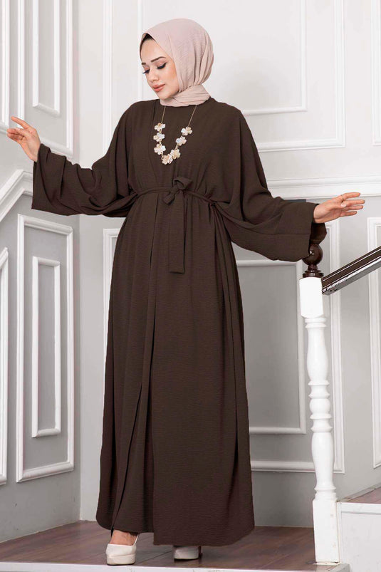 Ensemble Abaya Leyli Tesettür Marron