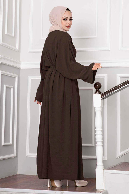 Leyli Tesettür Abaya Takım Kahve
