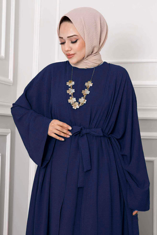 Ensemble Abaya Leyli Tesettür Bleu marine