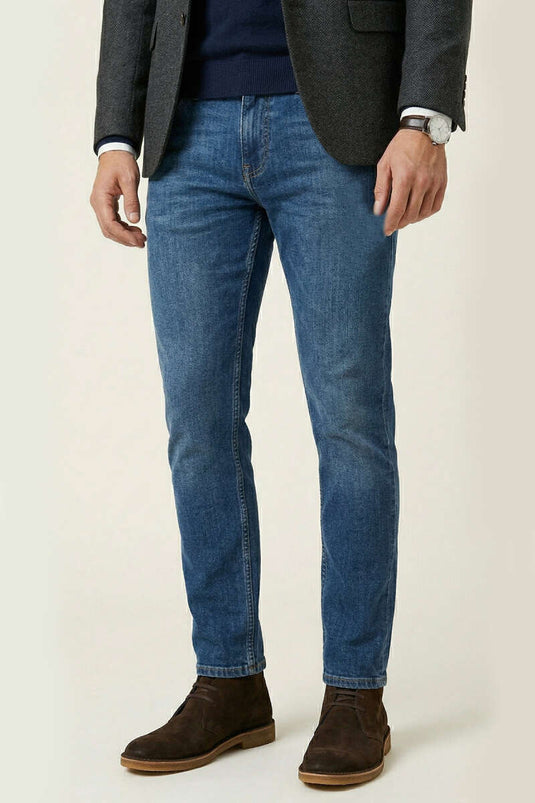 Herrenjeans mit Elasthan, Dunkelblau