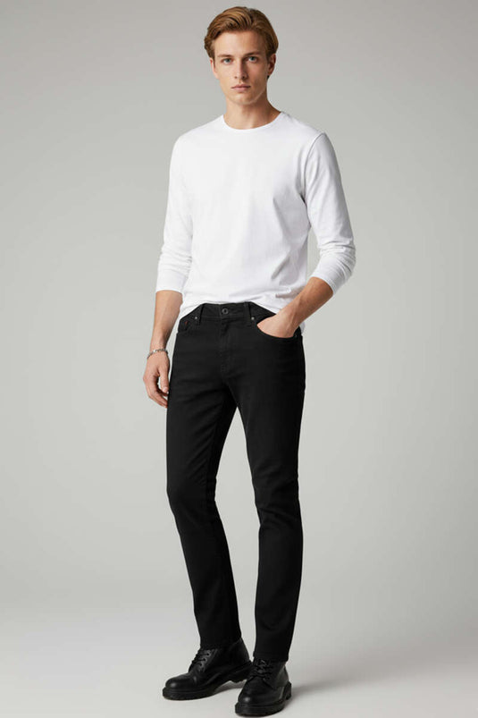 Likralı Gabardin Erkek Pantolon Siyah