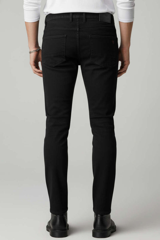 Likralı Gabardin Erkek Pantolon Siyah