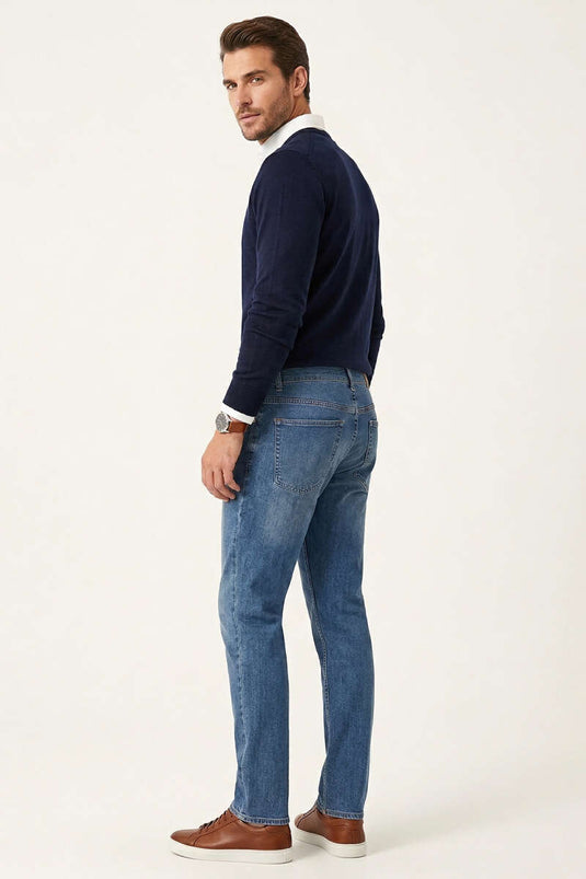 Herrenjeans mit Lycra, Blau