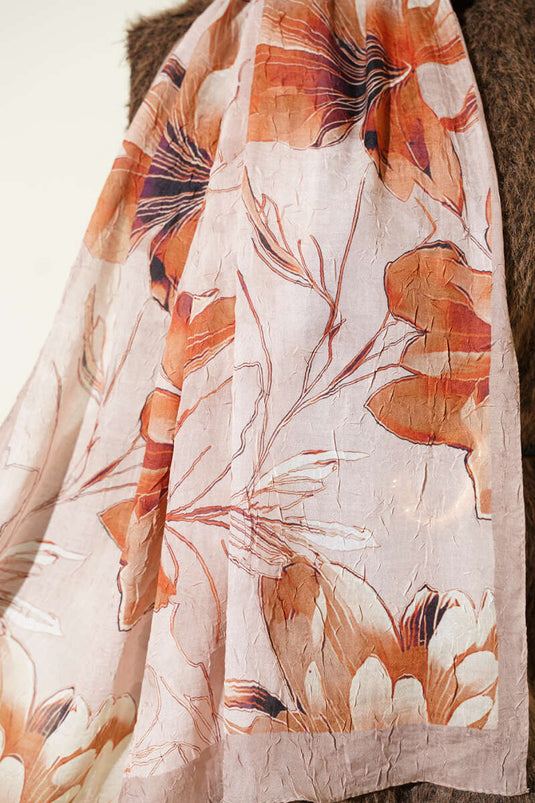 Leliepatroon Bamboe Stevige Sjaal Zand Beige