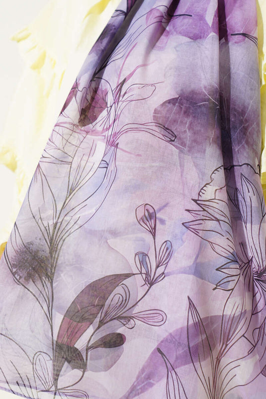 Lily Pattern Marbled Shawl Violet