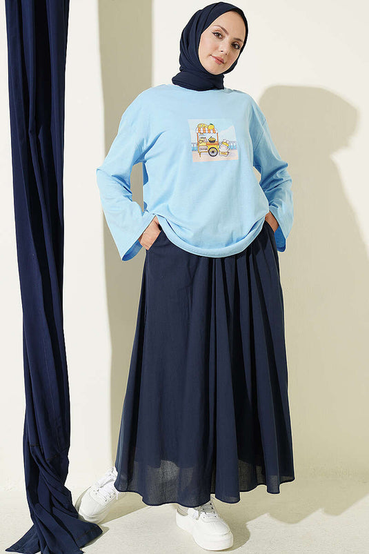 Tunique Imprimée Bleue