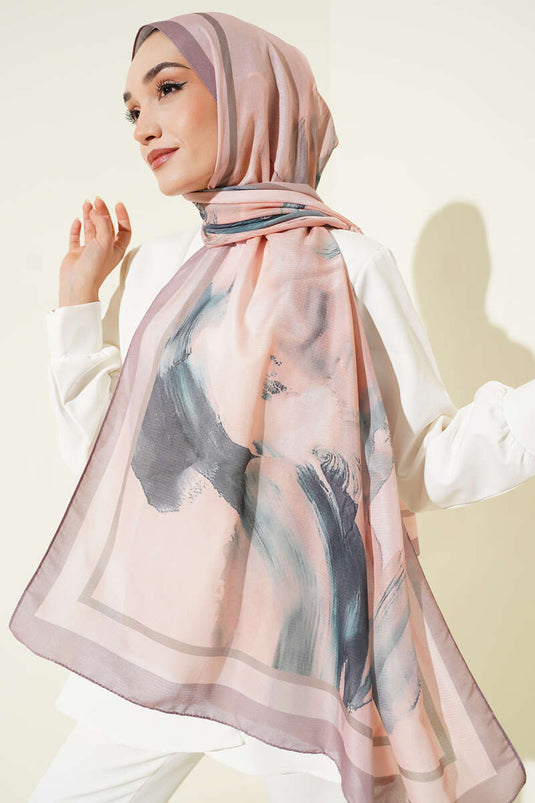 Lina Desenli Soft Şal Latte